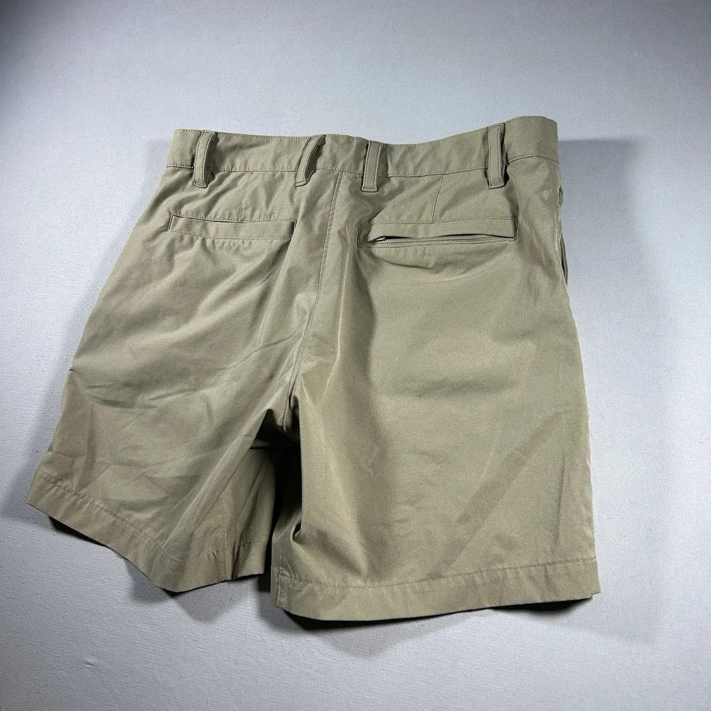 Proof by Huckberry Mens Performance Shorts Sz 30 Khaki Stretch Unlined